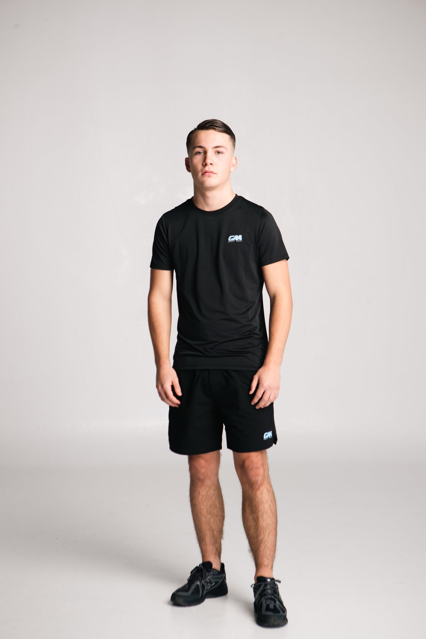 Graft Mode - Game Playing T Shirt Black With Baby Blue Logo