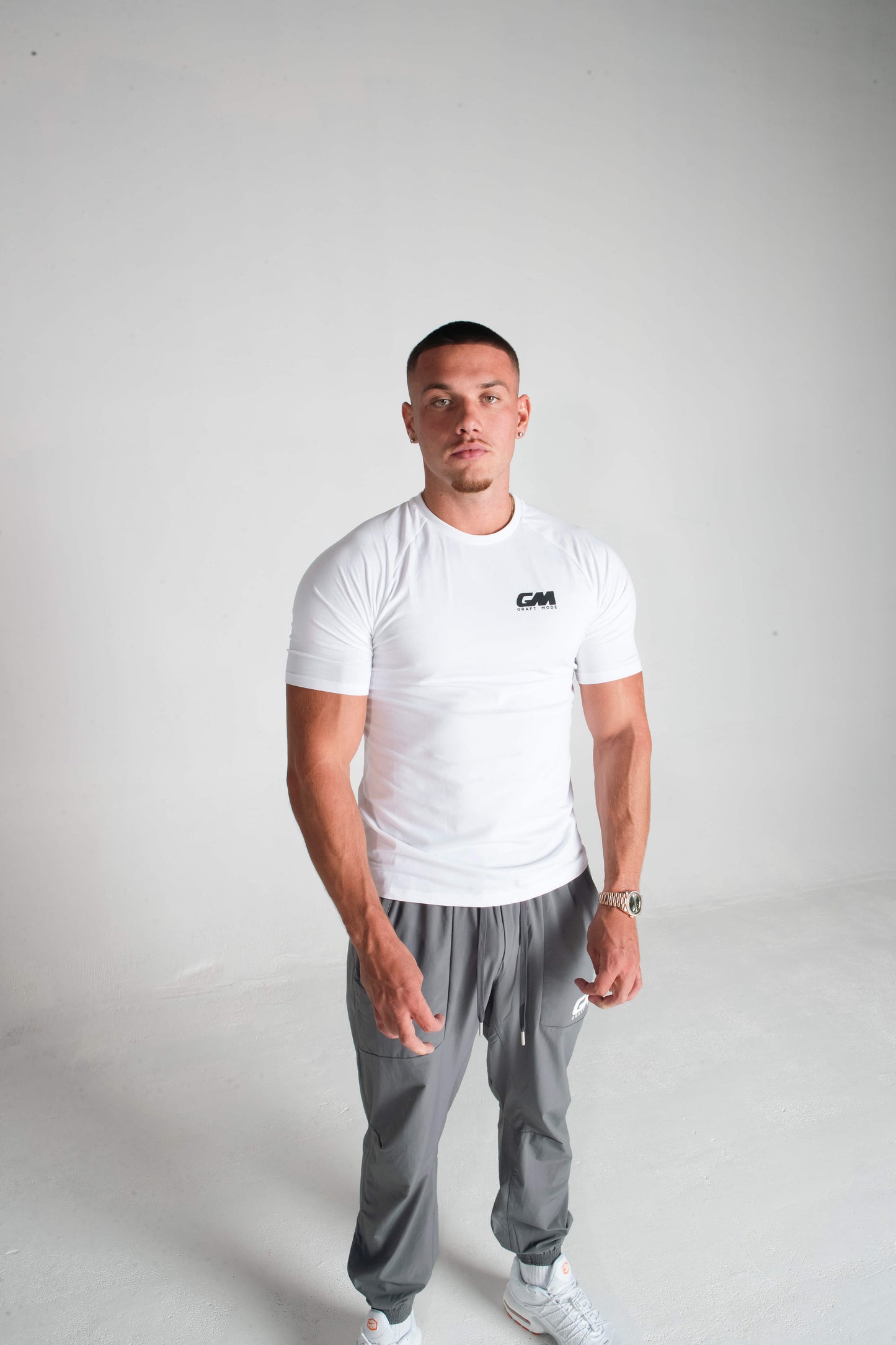 Graft Mode White Fitted t shirt