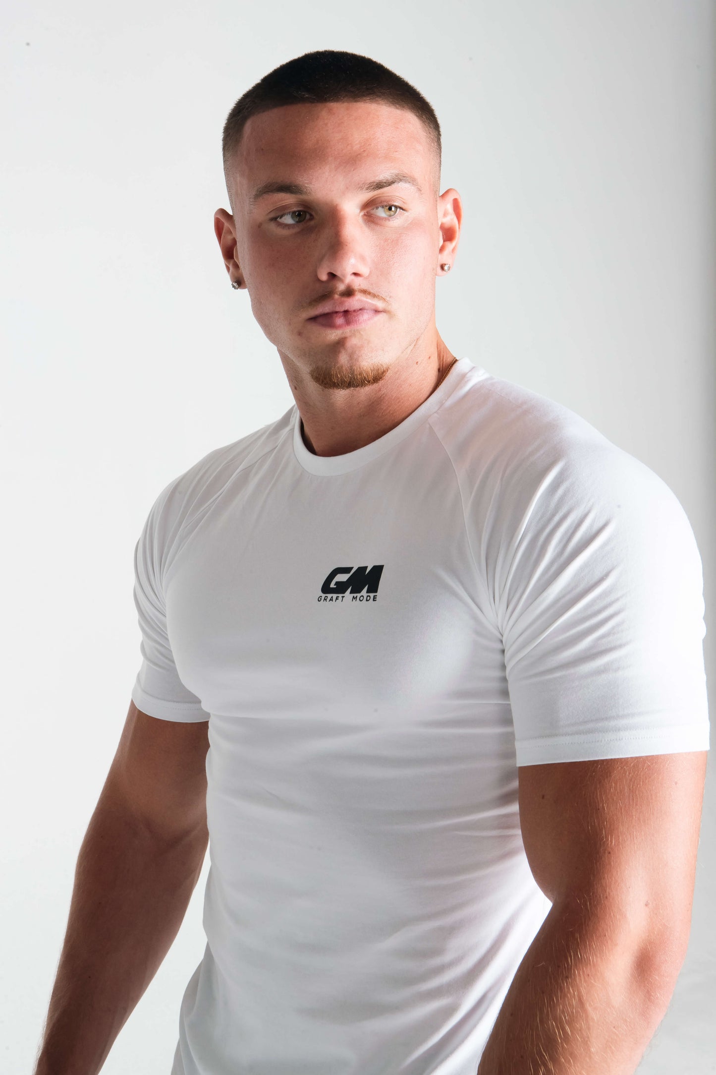 Graft Mode White Fitted t shirt